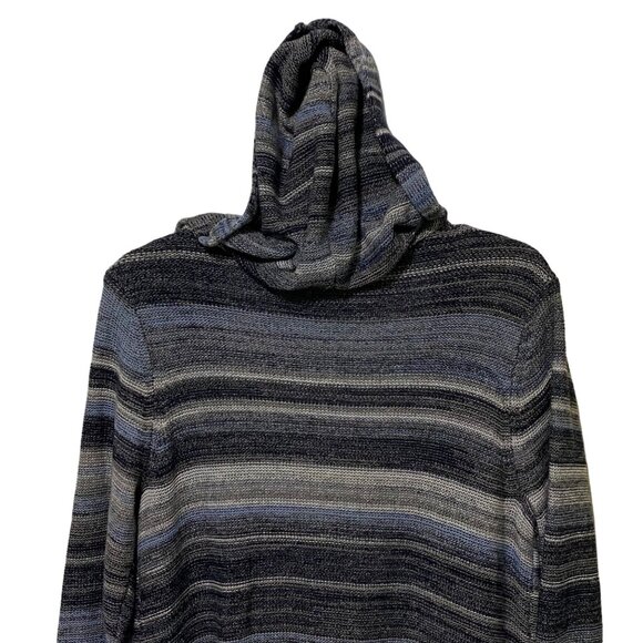 CATO Open Front Cardigan Size 14W 16W Gray Beachy Lagenlook Sweater Hoodie - Picture 3 of 6